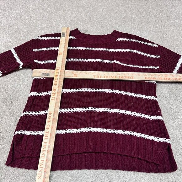 American Eagle Outfitters Sweater Red White Striped Long Sleeve Pullover Size XS - Picture 2 of 11